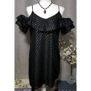 Cold shoulder black dress